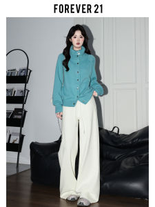 Forever 21 High Waist Wide Leg Casual Pants Womens Loose Fit Comfortable Long Trousers American Style Casual Trousers