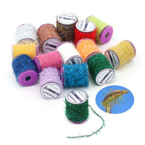 2PCS 15M Straggle Legs Fy Fishing Tying Material Ice Chenille for Jig Nymphs Scud Woolly Bugger Streamer Trout Bass Fishing Lure