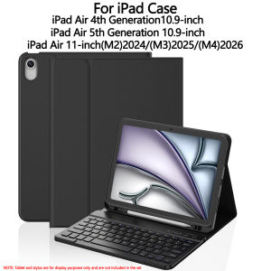 Tablet Case for iPad Air 11 inch(M2/M3/M4)Detachable Keyboard Case for iPad Air 4th/5th Gen 10.9 lnch with Case Pencil Holder