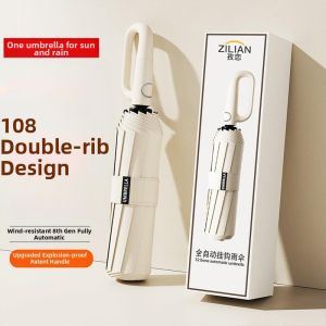 72 Ribs Automatic Loop Compact Rain and Sun Umbrella
