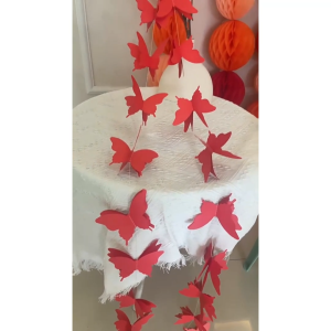 Dây treo trang trí hình dài 3m 18 con bướm 3D nhiều màu trang trí đám cưới lễ hội-HAUSE