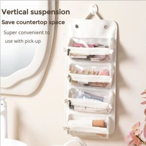 กระเป๋าเครื่องสำอางที่เก็บเครื่องสำอางสำหรับผู้หญิง4อิน1กระเป๋าผ้าอ้อมกระเป๋าหนัง PU กันน้ำอเนกประสงค์ที่เก็บที่จัดระเบียบแต่งหน้า