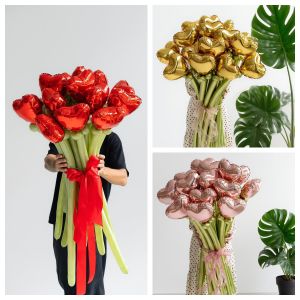 Love balloon bouquet set red and green latex DIY long balloons for confession decoration at birthday parties