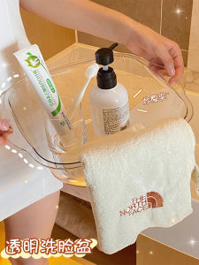 Thickened Transparent Plastic Face Washing Basin Simple Hanging Style for Home Use And Laundry in Dormitory Square Shape