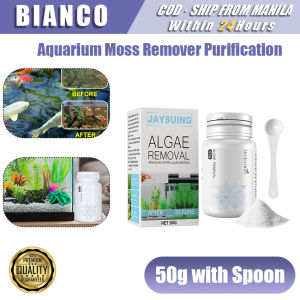 50g Fish Tank Cleaning Powder With Spoon Aquarium Algae Repellent Agent Tank Moss Remover Fish Bowl Pond Cleaner