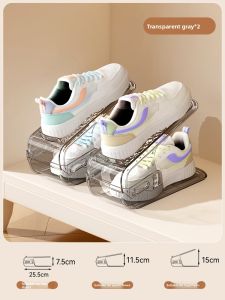 Adjustable Double Layer Shoe Cabinet Divider Transparent Shoe Rack Shoe Storage Organizer Space Saver Plastic Shelf Organizer