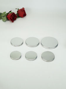 Mirror Silver Metal Candle Wax Cup Lid Glass Votive Holder Aromatherapy Accessory Complete Size Range for Packaging