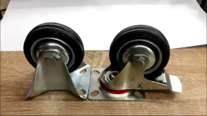 Roda troli Karet 5" inch troly kastor 1 Set 4pcs (2 HR + 2 M )