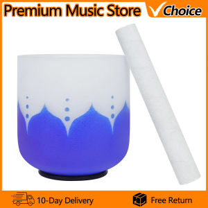 IRIN | IRIN 6 Inch Singing Bowl B/C Key Frosted Quartz Chakra Singing Bowl Percussion Instrument for Meditation Yoga Sound Therapy