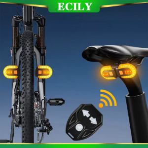 ECILY Bicycle Turn Signal Lights Wireless Remote Control Bike Rear Lights USB Rechargeable Warning Cycling Lights Bike Accessories