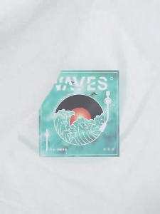 Retro vinyl record player turntable speaker stereo sleep aid wireless speaker with RGB LED night light and dynamic water atmosphere White Noise