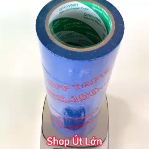 Băng keo màu xanh dương OPP rộng 6cm dài 75 mét lõi giấy 3mm 1 cây 5 cuộn giá tại xưởng
