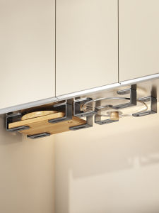 Kitchen Wall-Mounted Storage Rack No-Drilling Pot Lid Holder Cutting Board Stand Multi-Functional Organizer Carbon Steel