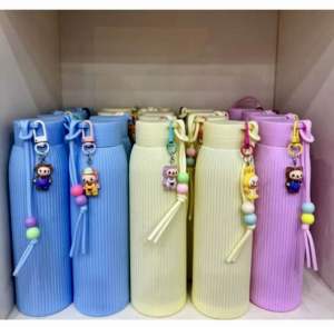 TUMBLER JEPANG / Botol Minum 500ml Bonus Gantungan Boneka Labubu Botol Minum Cantik Viral Terbaru