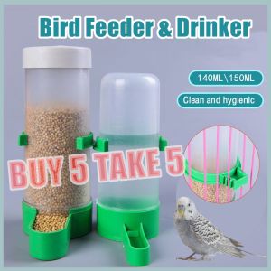 【BUY 5 TAKE 5】 140/150ml Hanging Waterer and Feeder for Parrot Automatic Feeder Bird Food Box Bird Accessories for Bird Cages Poultry Feeder Bird with automatic drinker feeding feeder parrot pet anti-spill watering pot cup