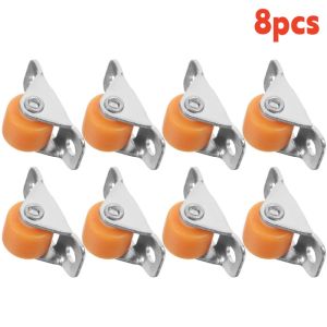 8pcs Multipurpose Silent Rubber Casters 0.5" Mini Directional Wheels Tiny Linear Wheel for FurnitureAppliancesDIY Storage Box