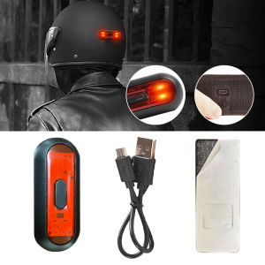 SEAMETAL Motorcycle Helmet Brake Light USB Rechargeable LED Safety Warning Helmet Tail Lights With 3 Lighting Modes Waterproof