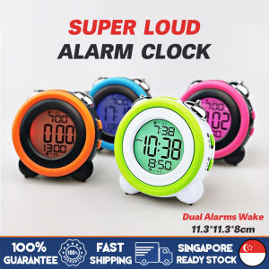 🇸🇬[Ready Stock] Loud Alarm Clock for Heavy Sleepers Digital Clock With Light Bell Double Alarms for Work Home Dormitory Kid Battery Clock