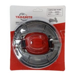 Kampas Rem Belakang Vario (YAMAMOTO) - Kampas Tromol Roda Belakang BEAT Karbu / BeAT FI / VARIO Karbu / VARIO 125 - 150 / SCOOPY (Harga Per Set)
