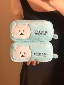 Adorable Plush Self-deprecating Bear Pencil Case High Capacity Student Stationery Storage Bag Ins Style Primary And High School Girls