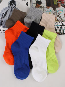 Men's Socks: Pure Color Low-Top & Breathable Sweat-Absorbing Sports Socks