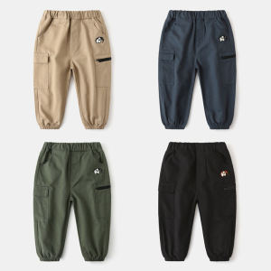 K-style Kids Casual Pants Childrens Clothing Spring and Autumn Boys Elephant Pants Baby Boys Cargo Pants Loose Pure Cotton Pants