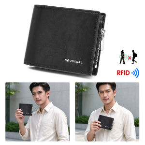 MENSPE Mens Wallet RFID Blocking Protection Cash Slot Simple Short Wallet Soft PU Business Wallet Retro Wallet Multi-Card Position Wallets Travel Purses Coin Wallet