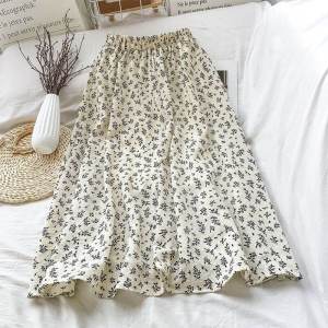 Summer High Waist Casual Floral A- Line Skirt Womens High Waist Floral A- line Skirt