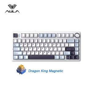 AULA | NEW AULA F75HE Wireless Magnetic Switch Keyboard 75% Hot-Swappable Creamy Keyboard Pre-lubed Tri-Model RGB Gaming Keyboards