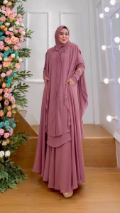 Set Dress/One Set Gamis Syari Jubah Kode TALITA Bahan Ceruty Babydoll Premium By Ory AjeZas Collect