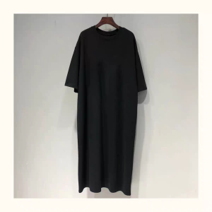 Pure Cotton Short-Sleeve T-shirt Pajamas Mens Summer Minimalist Fancy Thin Mid-Length Nightdress One-Piece Nightgown