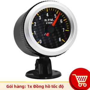 RYSJM | Đồng Hồ Đo Áp Suất Tăng Áp Đa Năng 52mm -30~30 PSI 12V Cho Ô Tô Kèm Cảm Biến Giám Sát Điện Áp & Nhiệt Độ Nước