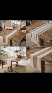 Table Runner Weaved Linen Cloth For Dining Table Coffee Table Living Room TV Console Nordic Modern Wedding Design