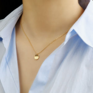 เกาหลี 925 สร้อยคอจี้หญิง Clavicle Chain ผ้าสร้างสเตอร์ลิงชุบ K Gold รูปร่างเกาหลีรุ่น Frosted Circles กับเฉพาะความสวยงามและความสนุก