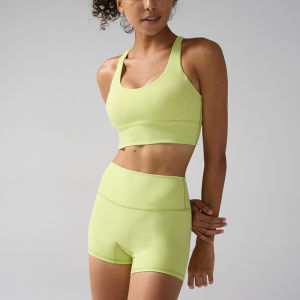 2 Pieces Solid Color Women Yoga Set Cross Sport Bra High Waist Yoga Leggings Tracksuit Suit Comprehensive Training Athletic👚👌