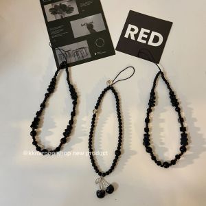 Kknar Black Cherry Mobile Phone Pendant Trendy Decorative Camera Accessory High-End Feel Universal Acrylic Lanyard