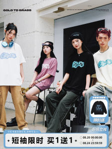 GTG Original American Retro Brand Letter round Neck Short Sleeve Men Pure Cotton New Oversize Half Sleeve T-Shirt Summer Fashion