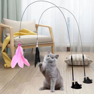 2 Cái Đồ Chơi Mèo Tương Tác Có Lông Vũ Và Cốc Hút Siêu Mạnh Đồ Chơi Cho Mèo Con Lông Vũ Có Thể Tháo Rời Phụ Kiện Mèo Bằng Kim Loại Và Lông Mềm