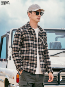 Enjeolon | Flannel Soft Woven Retro Plaid Long Sleeve Casual Shirt