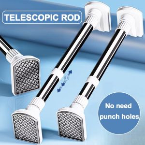 Telescopic Punch-free Shower Curtain Rod Adjustable Sampayan Rod Multi functional Stainless Steel Clothes Hanging Rod Drying Racks