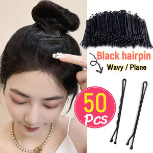 Digeo 50pcs/pack Black Hair Clip Lady Hairpins Curly Wavy/Plane Grips Hairstyle Hairpins Women Bobby Pins