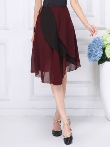 Latin Dance Skirt Long Half-length Wrap-around Belted Ballet Dress Versatile Four-season Tulle Skirt Practice Womens Wear