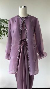 Jemma oneset organza wanita muslimah kondangan lamaran ootd terbaru outer inner rok lilit neza batik