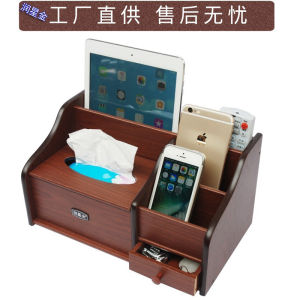 กล่องใส่กระดาษเช็ดหน้ามัดย้อมไม้สไตล์จีน กล่องใส่เครื่องมืออยู่ในบ้านหรูหรา ชั้นวางกาแฟแบบไร้สาย กล่องใส่ของใช้สำหรับหน้าต่าง