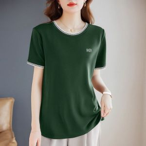 QIAOXIZI | Loose Fit Plus Size Womens Youthful Short Sleeve T-shirt