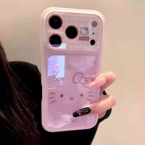 Sanrio | Pink Sanrio Hello Kitty Cartoon Phone Case For iphone 17 16 15 14 Pro Max 17 Pro Lens Camera Protective Shockproof Cover Funda