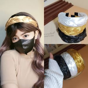 TWISTED BRAIDED 40 COLORS GEOMETRIC SATIN HEADBAND - CONNYTAIL SCRUNCHIES