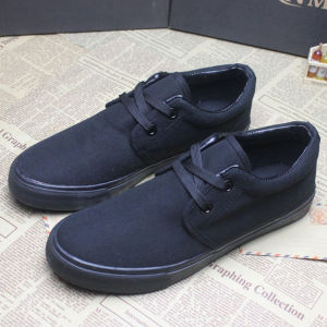 Giày Vải Bắc Kinh Cũ Thắt Dây Đế Mềm Giày Vải Bố Màu Đen Trơn Giày Nam Thoáng Khí Đi Làm Toàn Bộ Màu Đen Vải Bố Làm Việc