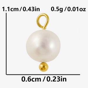 6pcs Waterproof Irregularity Real Pearl Stainless Steel Single Crane Pendant Multi-Style Circle Originality Charms Jewelry New