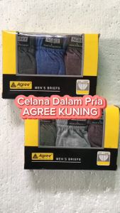Grosir 6 Pcs Celana Dalam Pria Dewasa Agree Kuning Art 8887 | Celana Dalem Cowok Bahan Katun Nyaman
